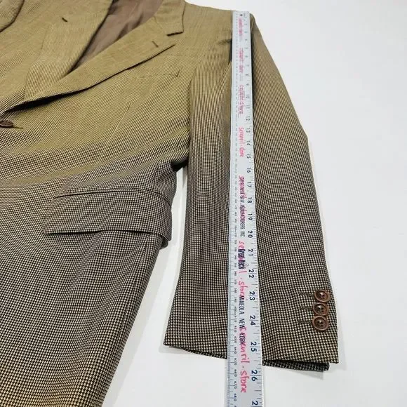 Canali Proposta Bernini Wool Blazer Sport Coat Jacket Hound Raven Brown 46R